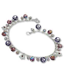 Sterling Silver and Purple Drop Bracelet