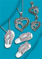 Sterling Silver Black And White Heart Set