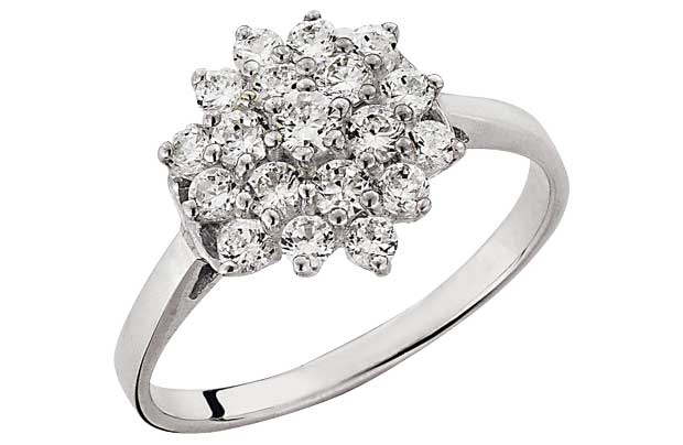 Unbranded Sterling Silver Cluster Ring