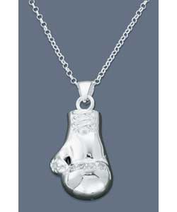 Sterling Silver Cubic Zirconia Boxing Glove Pendant