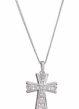Sterling Silver Cubic Zirconia Cross Pendant