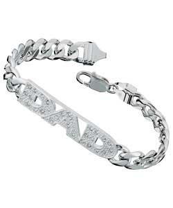 Sterling Silver Cubic Zirconia Dad; Bracelet