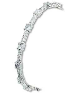 Sterling Silver Cubic Zirconia Square Cut Bracelet