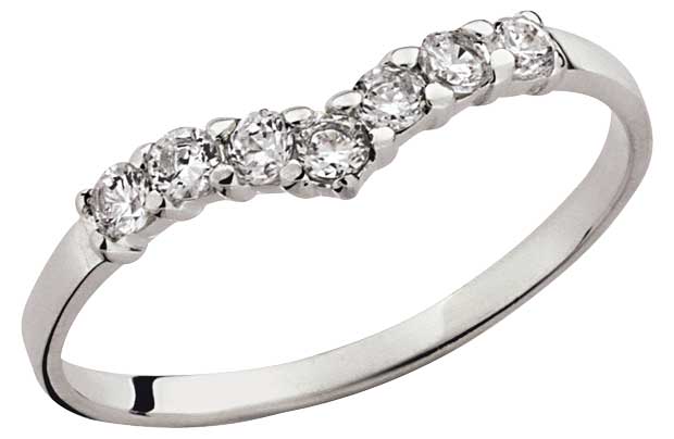 Unbranded Sterling Silver Cubic Zirconia Wishbone Ring