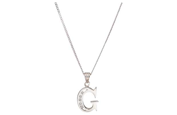 Unbranded Sterling Silver CZ Initial Pendant - Other Letters