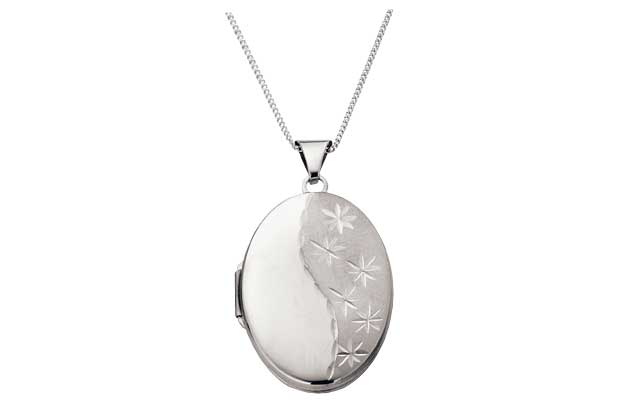 Unbranded Sterling Silver Diamond Cut Sandblast Oval