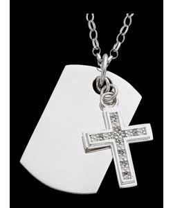 Sterling Silver Gents Dog Tag Pendant