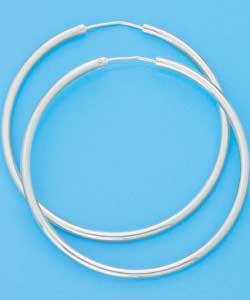 Sterling Silver Large Tube Hoop Earrings