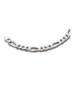 Sterling Silver Mens Figaro Bracelet