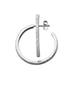 Sterling Silver Moondust Hoops