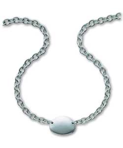 Sterling Silver Oval Tag Necklet