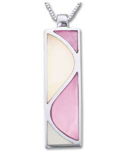 Sterling Silver Pink and White Mother of Pearl Pendant
