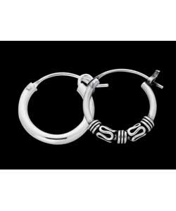 Sterling Silver Set of 2 Gents Hoop Earrings