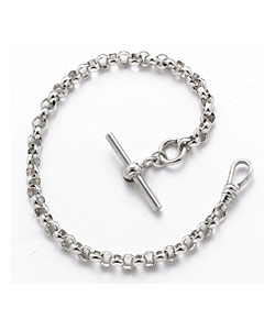 Sterling Silver Solid Belcher and T-Bar Bracelet