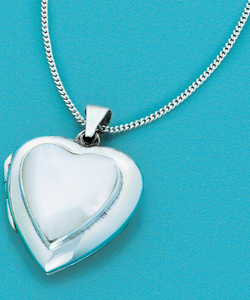 Sterling Silver White Mother of Pearl Locket