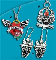 Sterling Silver Winged Heart Pendant