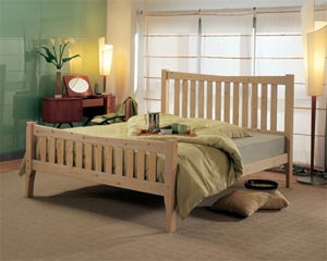 Stock- Airsprung- The Bergen- 4FT 6 Double Wooden Bedstead Low Foot End