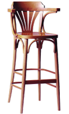 STOOL FANBACK BENTWOOD