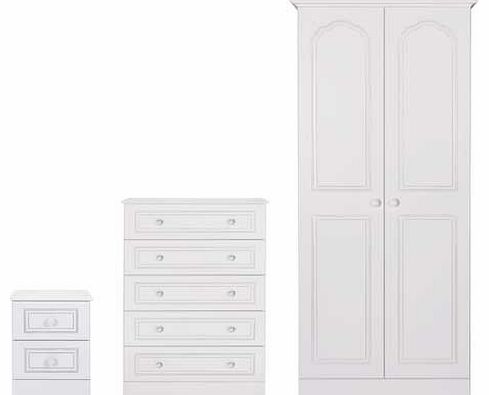 Unbranded Stratford 3 Piece 2 Door Wardrobe Package - White