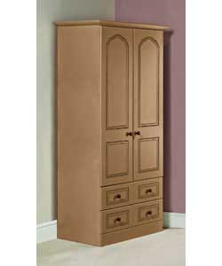 Unbranded Stratford RA 2 Door 2 Drawer Wardrobe - Oak Finish