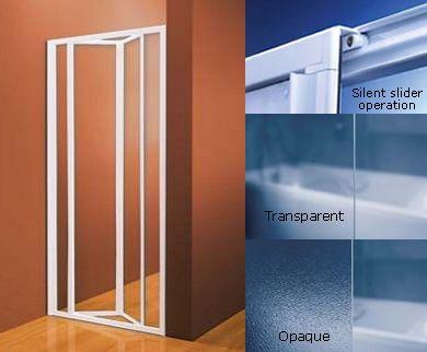 Unbranded Supernova 3-Part Folding Shower Door 80cm: Adj. 77-81cm (SDZ3-80 Transp)