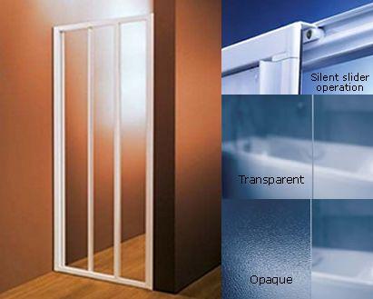 Unbranded Supernova 3-Part Sliding Shower Door with Anticalc 80cm: Adj. 77-81cm (SDP3-80 Transparent)