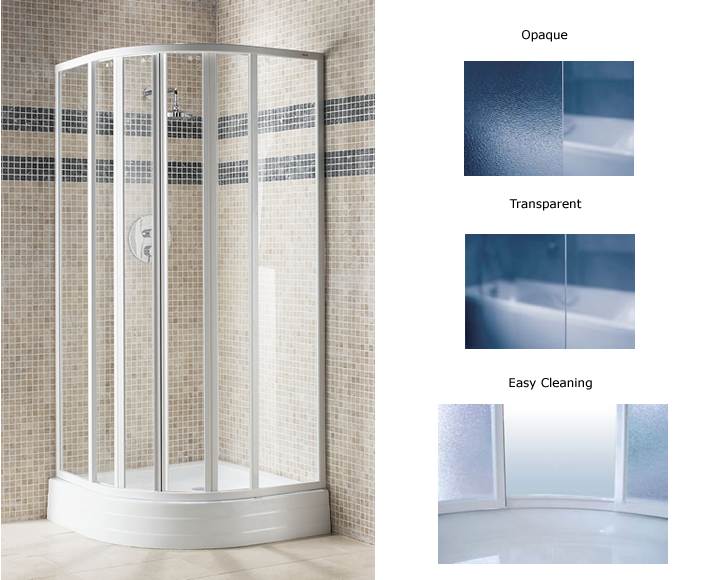 Unbranded Supernova 6-Part Quadrant Shower Enclosure with Anticalc (SKKP6-80) Transparent