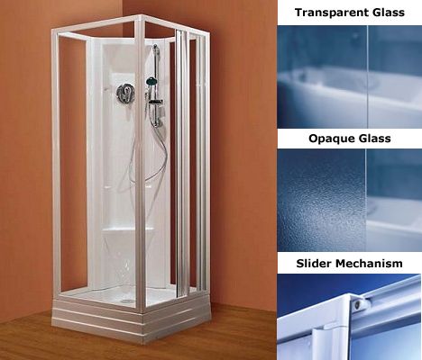 Supernova Square Side Entrance Shower Cubicle Snow White (SBP3)