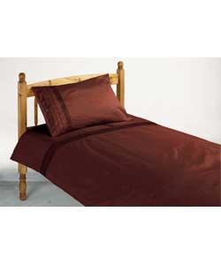 Taffeta Pintuck Single Duvet Cover Set - Chocolate