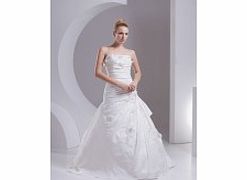 Unbranded Taffeta Sweep Train Strapless White Unique