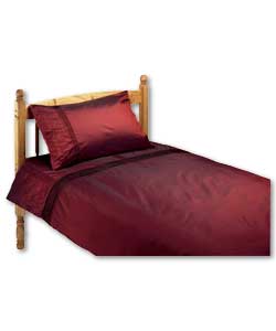 Taffetta Pintuck Single Duvet Cover Set - Ruby