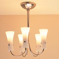 Tauro Five Light Semi Flush Satin Nickel Finish