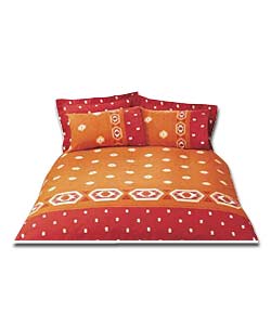 Terracotta Aztec King Size Duvet Cover and Pillowcase Set