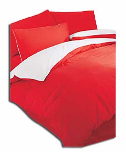 Terracotta Reversible Plain-Dye Non-Iron Double Duvet Set