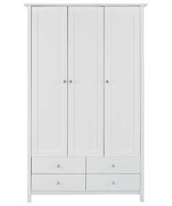 Unbranded Thames 3 Door 4 Drawer Robe - White