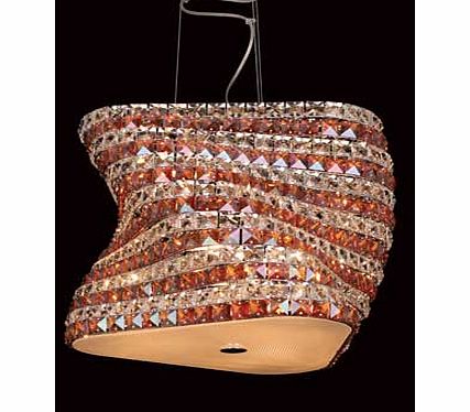 Unbranded Tia Large Shaped Crystal 6 Light Flush Light -