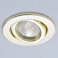 Tilting 5 Dimmable Halogen Downlights Brass Effect