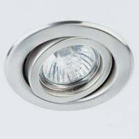 Tilting 5 Dimmable Halogen Downlights Satin Chrome Effect