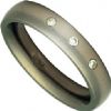 Titanium 4mm court shape diamond ring