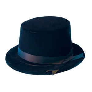 Top hat, black flock