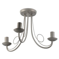 Trabazon 3 Arm White/Gold Effect Semi Flush Light