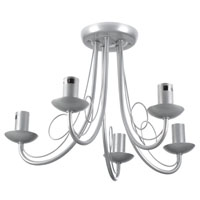 Trabazon 5 Arm Semi Flush Ceiling Light Steel Effect