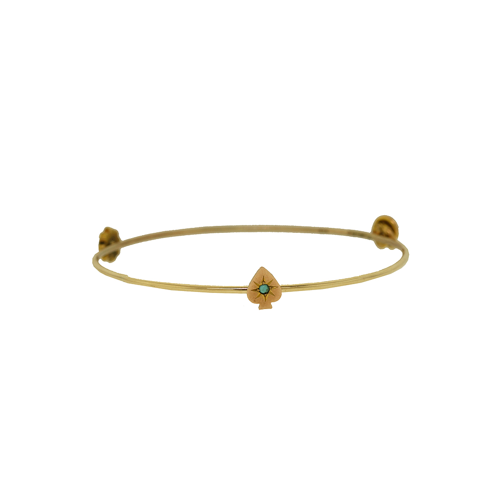 Unbranded Triple Charm Bangle - Turquoise Spade