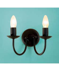 Trivello Double Wall Light. - Black