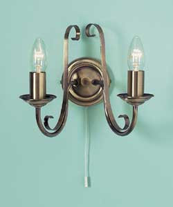 Tuscany Twin Wall Light - Antique Brass Finish