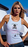 Twisted Ribbon Womens Skull & Cross Bones Vest