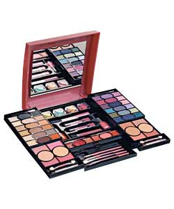 Set contains 36 eyeshadows, 8 blushers, 4 pressed powders, 6 lip glosses, 2 nail polishes, 2 lipstic