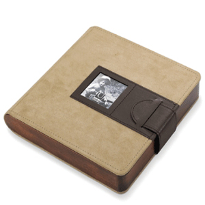 Umbra Chalet Photo Album: Simple design, yet very effective, the Chalet Faux Suede flip photo album