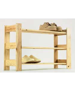 Unbranded Unfinished Pine 3 Shoe Rack