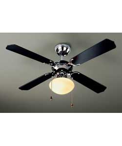 Unbranded Urban Black Chrome 4 Blade Ceiling Fan